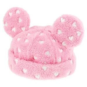 Japan Tokyo Disney Resort Mickey Mouse Brimless Cap Hat Pink Heart Ears